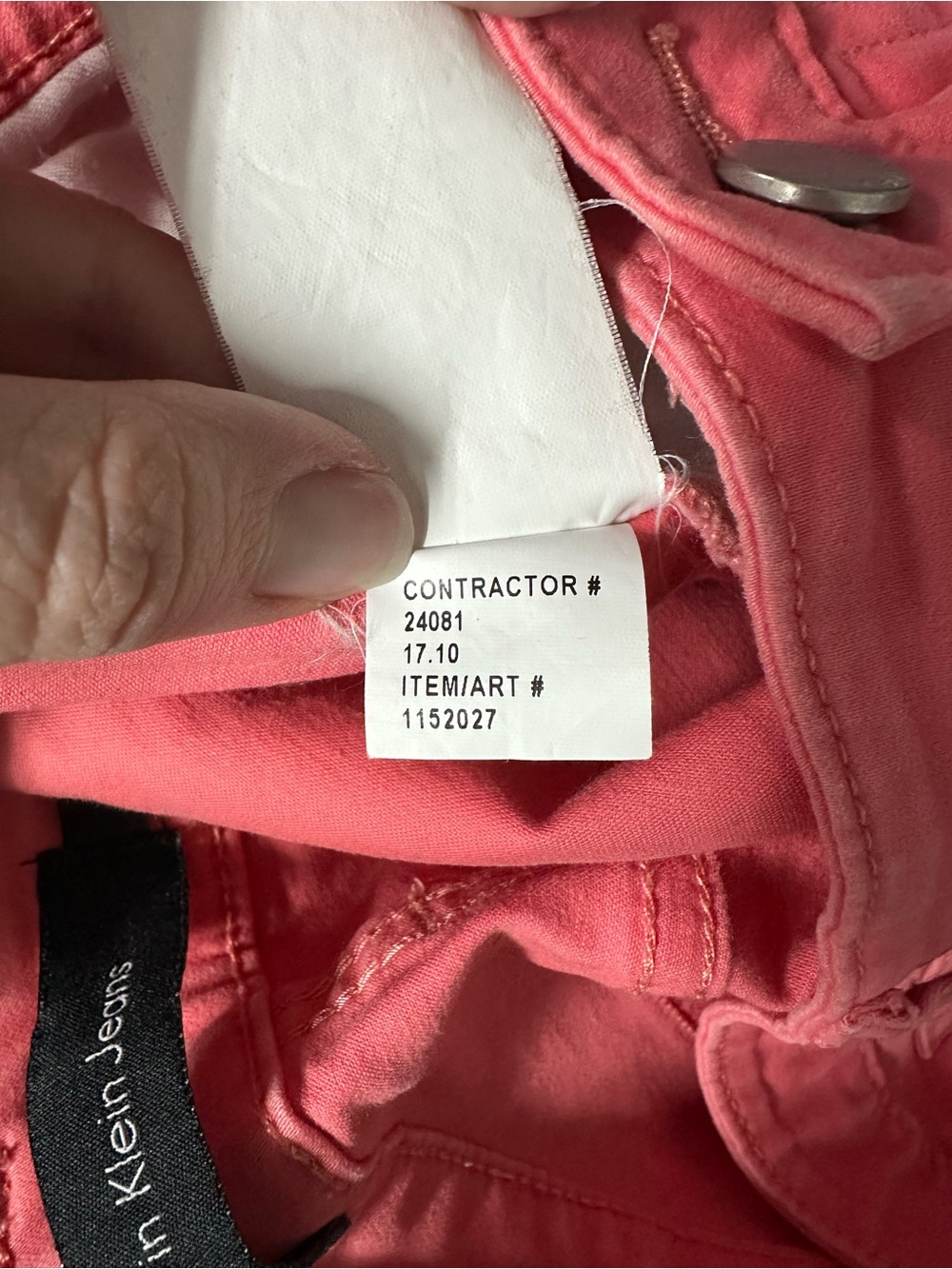 Calvin Klein Coral Pink Skinny Pants | Mid Rise Stretch Slim Fit | Sz 8 - Picture 14 of 14